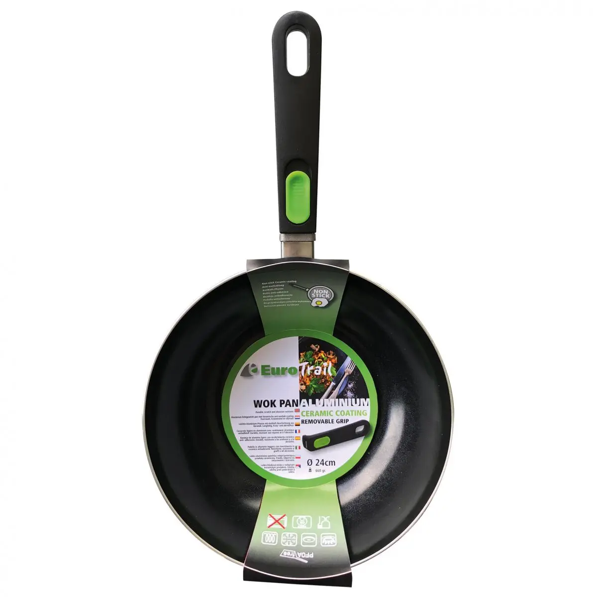 Hliníkový wok - 7,5 x 24 cm