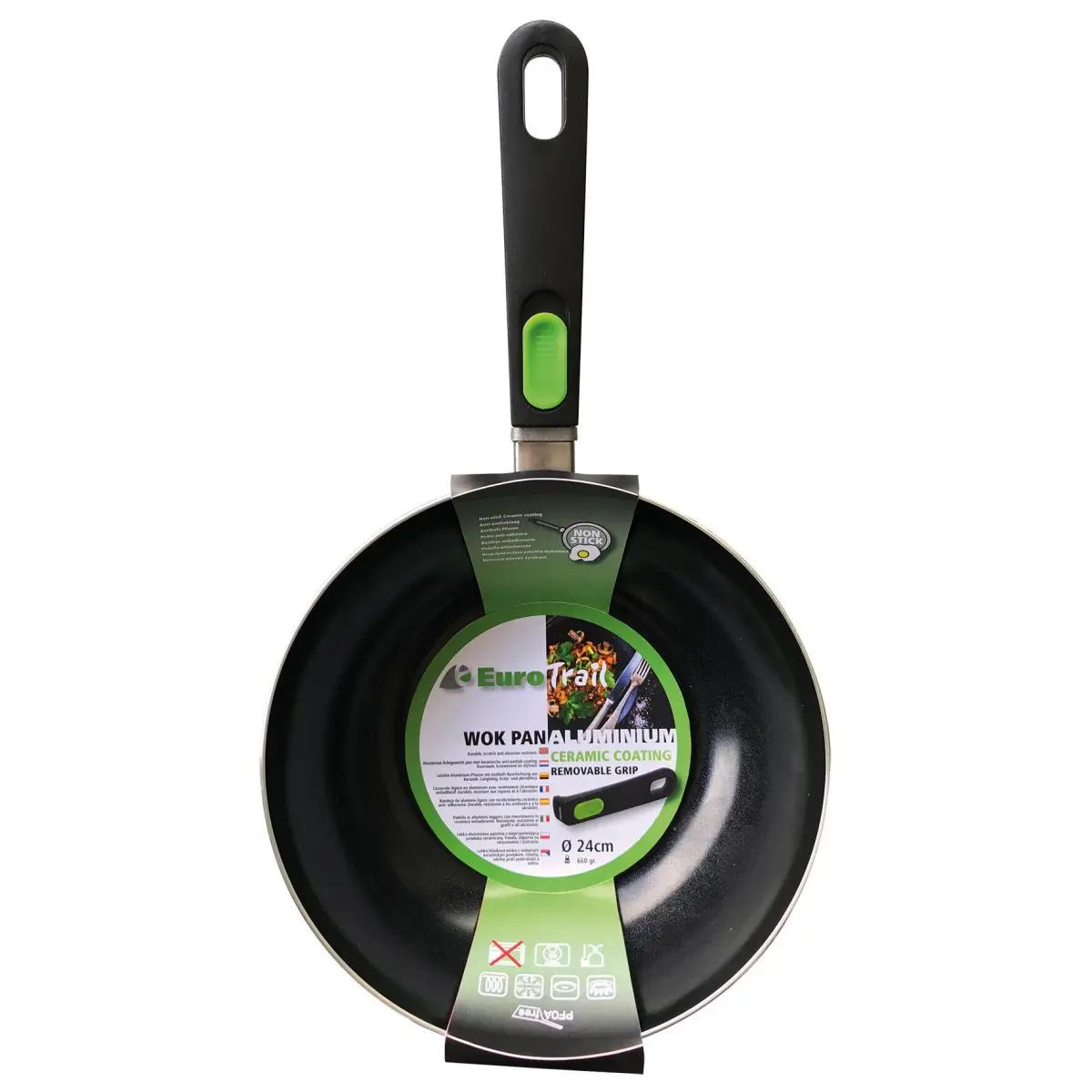 Wok din aluminiu - 7,5 x 24 cm