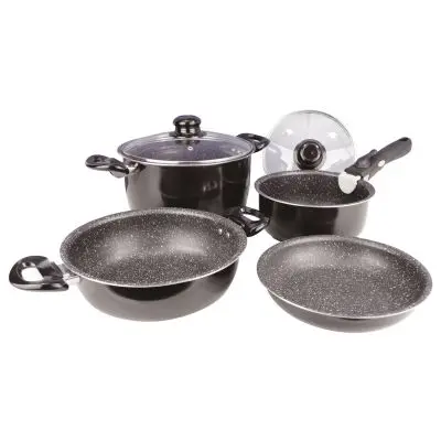 Set vase 7 piese Black Line 24 cm - cu inducție