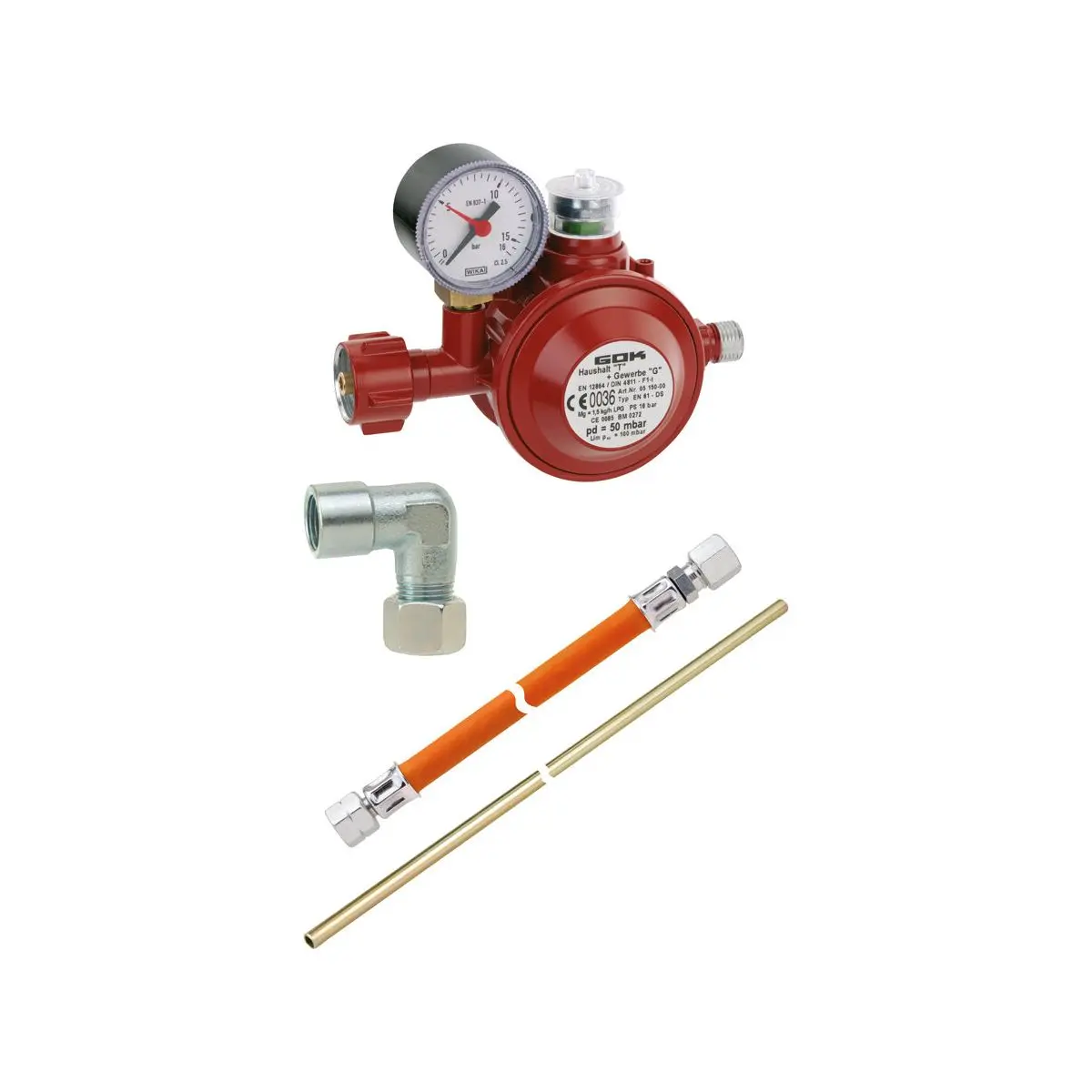 Kit de conectare la sobă - cu regulator de joasă presiune de 50 mbar