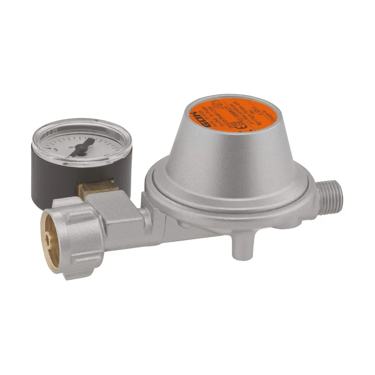 Regulator de joasă presiune 1,5 kg/h - cu manometru, 50 mbar, pachet display self-service