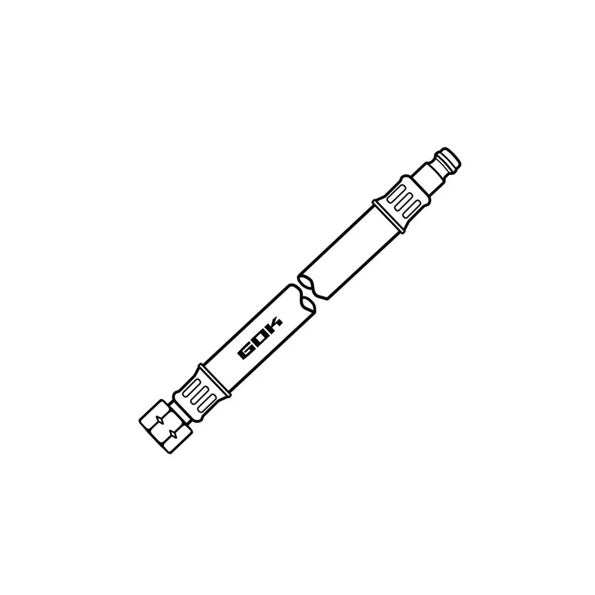 Strednotlakové hadicové vedenie - 300 mm, 1/4 palca vľavo, balené SB