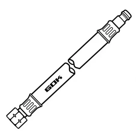 Közepes nyomású tömlőszerelvény - 300 mm, 1/4" bal kéz laza