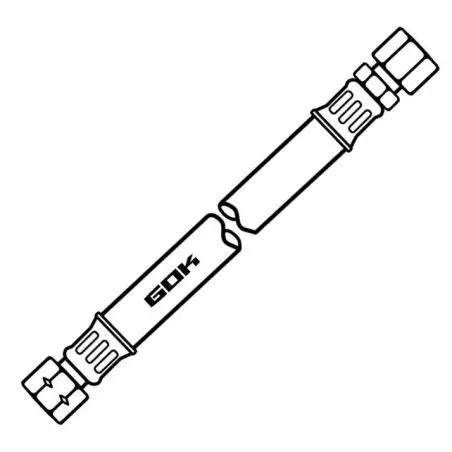 Közepes nyomású tömlőszerelvény - G 1/4 LH-M x RVS 8 x 400, SB