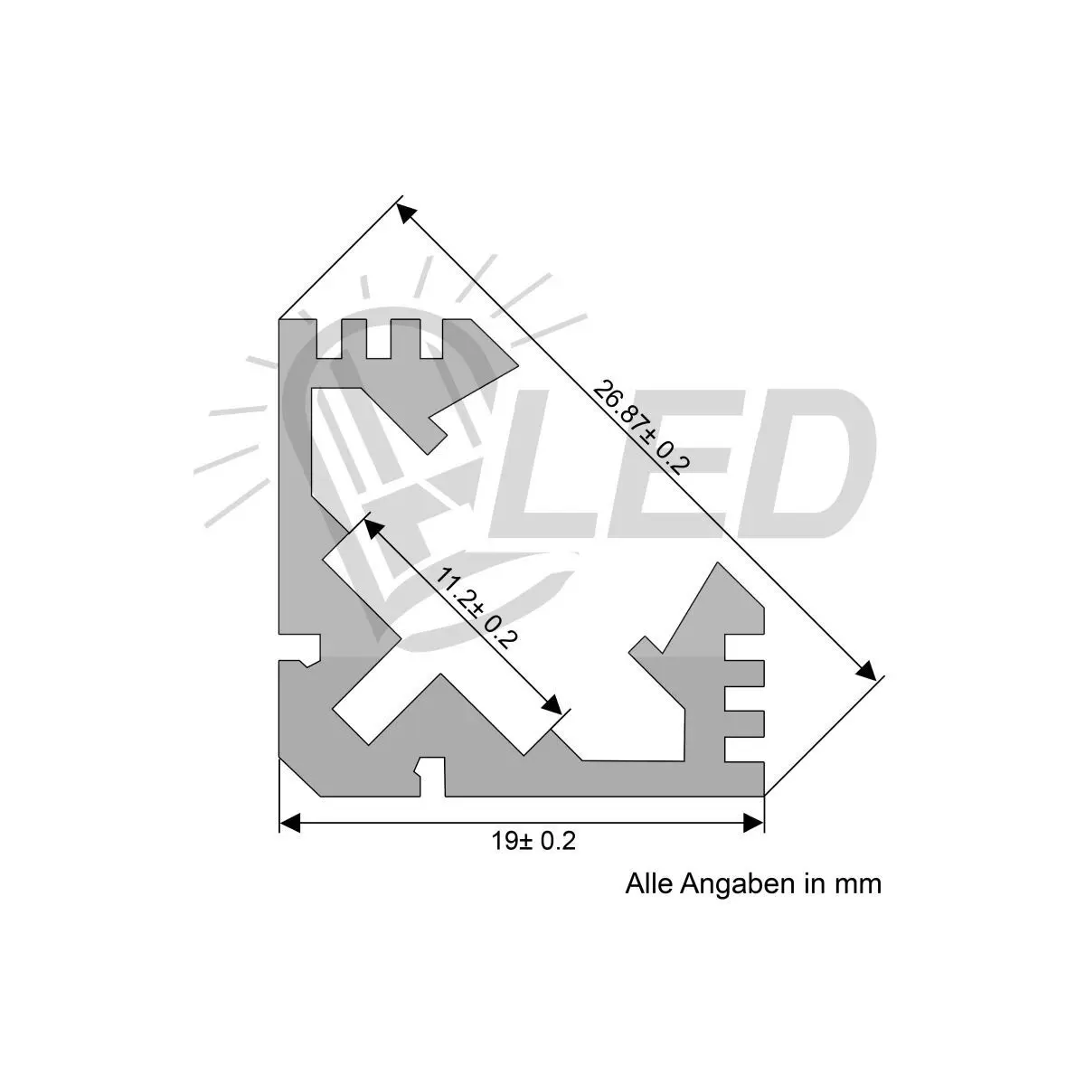 Profil de colț din aluminiu - design unghiular