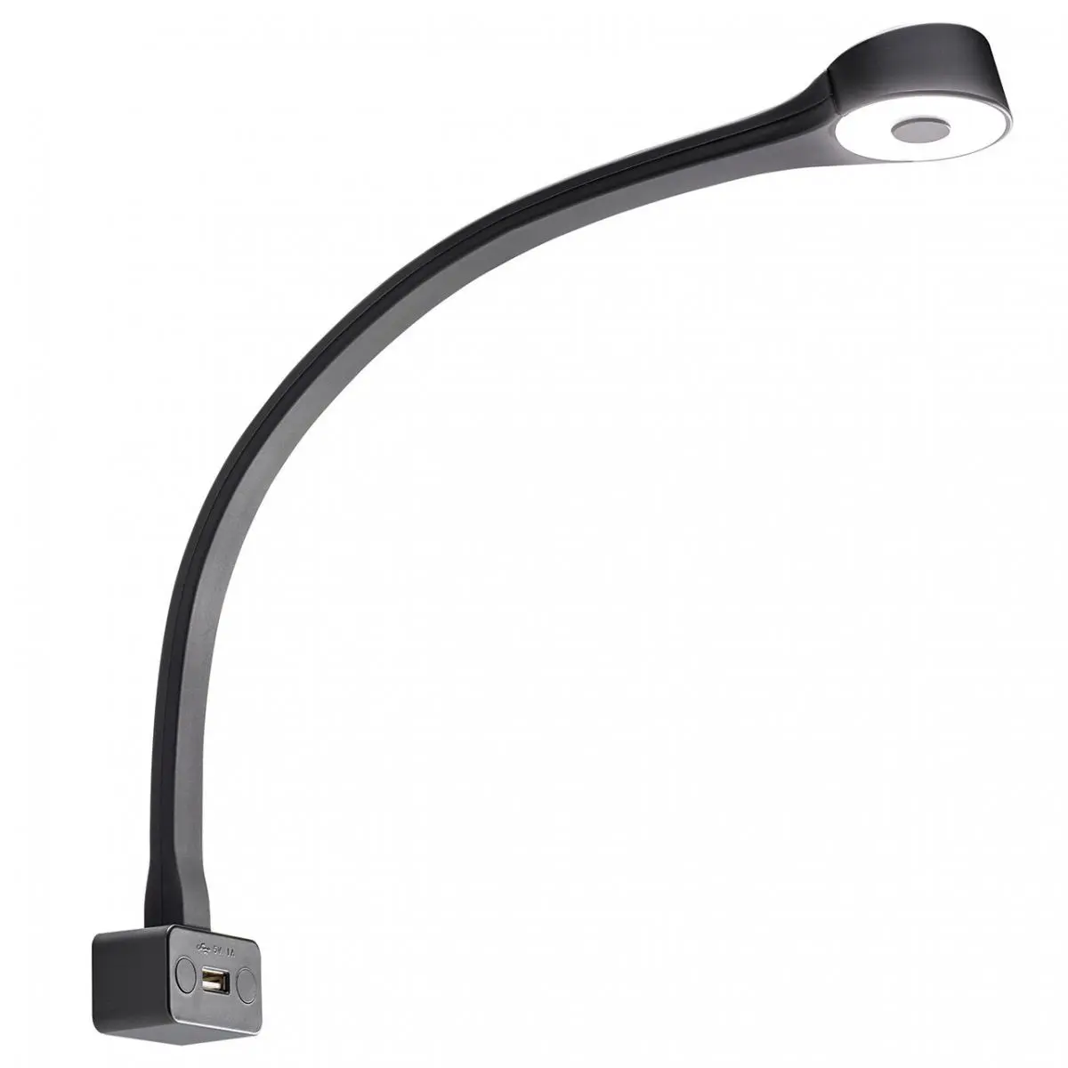 Lampă cu gât de gâscă tip F - neagră