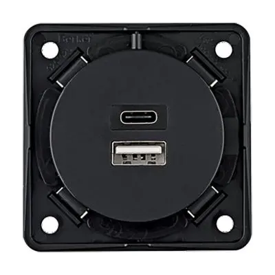 Nabíjacia zásuvka USB 2gang 230 V A+C antracitová