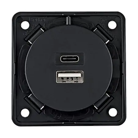 Nabíjacia zásuvka USB 2gang 230 V A+C antracitová