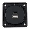USB töltő aljzat 2x 230 V A+C antracit - laza