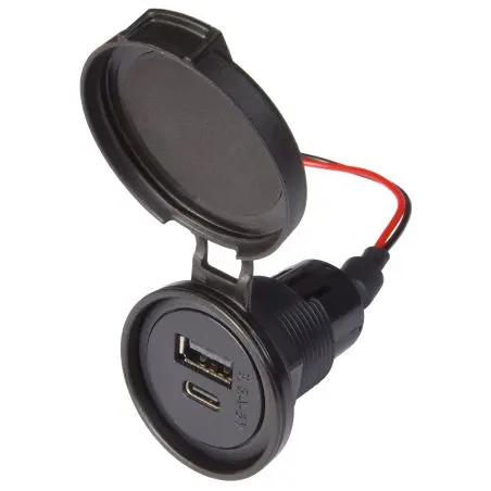 Tápellátás USB-C/A dupla aljzat – IP 54 védőburkolattal