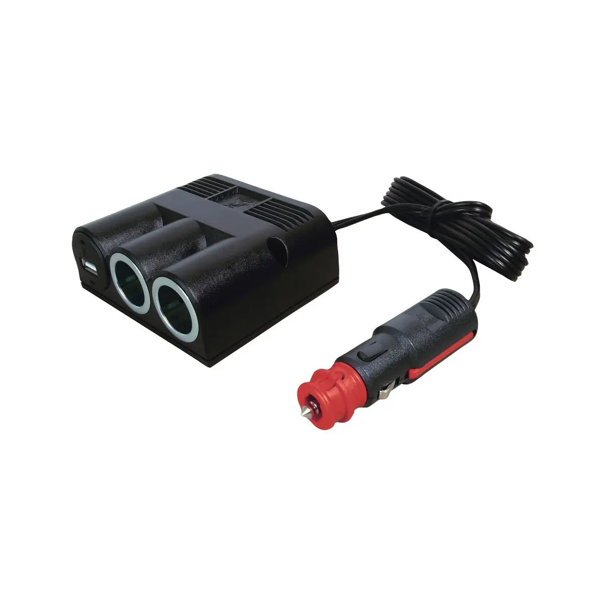 Trojitá zásuvka USB-A - 2 x zásuvka a 1 x 3000 mA USB-A