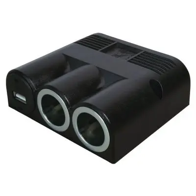 Trojitá zásuvka USB - 2 x zásuvka a 1 x 3000 mA USB-A