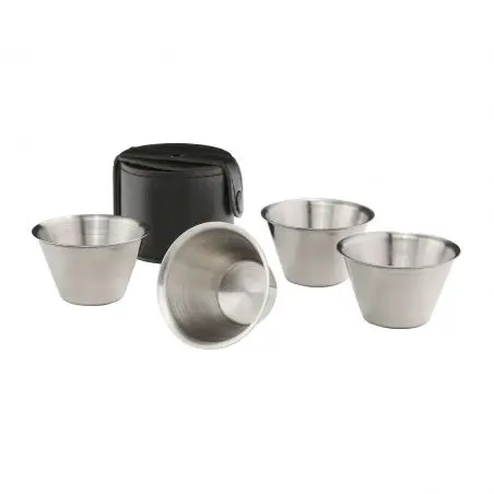 Set cești în husă din piele - 4 căni 30 ml