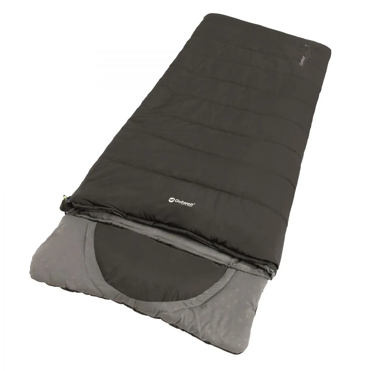 Spací vak Contour Midnight Black Blanket - s odnímateľným čelom