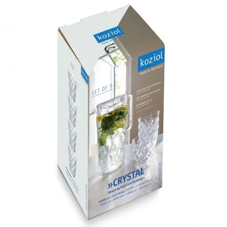 Carafa cu 4 cesti - ulcior 1.6l cu 4 cesti 250ml CRYSTAL