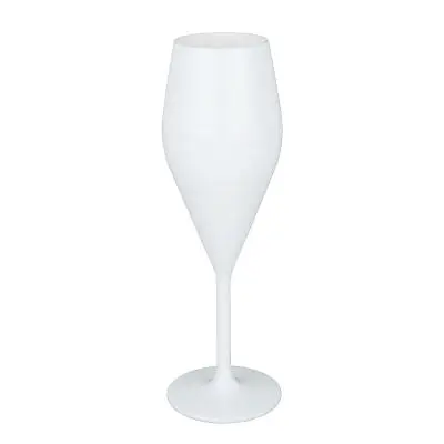 Pahare de sampanie Elegancea, alb - 2 bucati