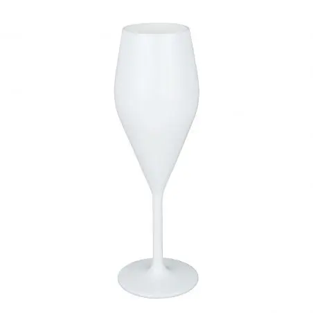 Pahare de sampanie Elegancea, alb - 2 bucati