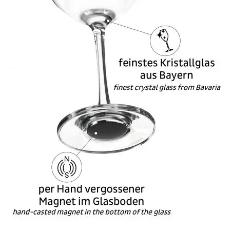 Kristallglas - Magnet-Weinglser 2er-Set