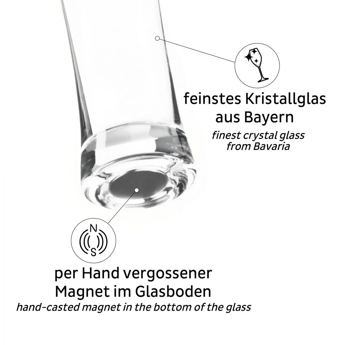 Kristályüveg - mágneses söröspoharak 2db-os készlet