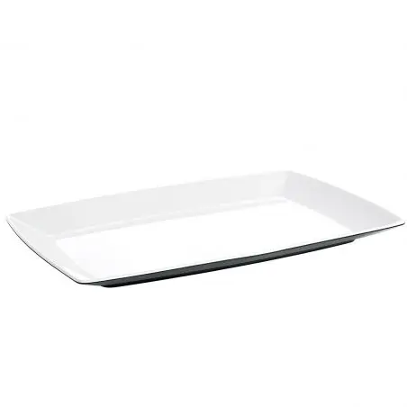 Quadrato fekete-fehér étkészlet sorozat - tányér 35 x 25 cm
