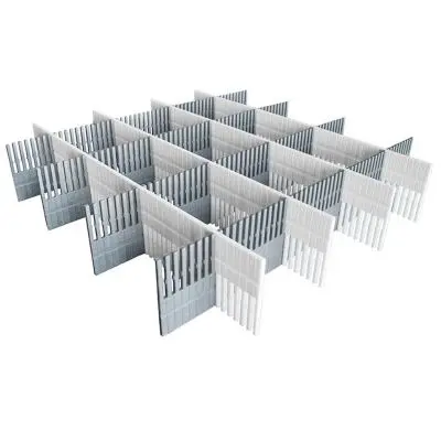 Bandă de depozitare pentru sertare - set de 8, gri deschis, gri închis