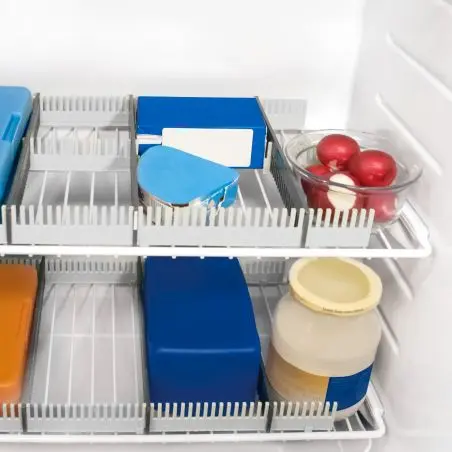 Odkladacia lišta pre chladničku - sada 8 kusov, svetlosivá, tmavosivá