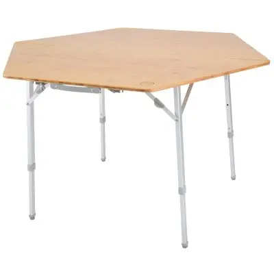 Masa plianta din bambus cu 6 laturi - 120 x 70 x 104 cm