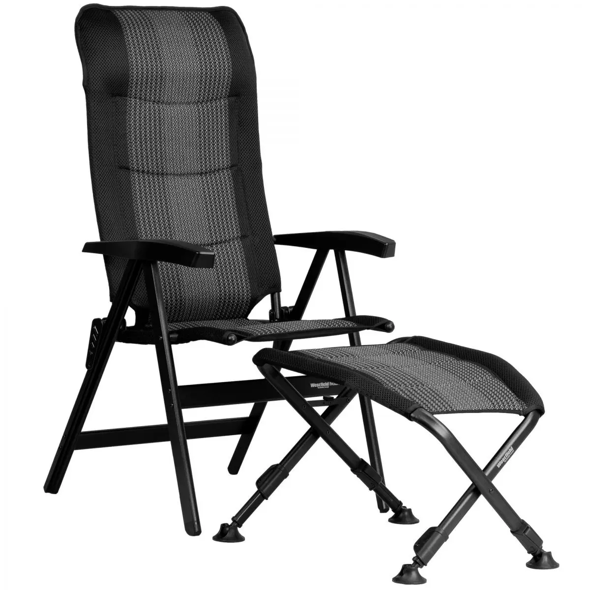 Kempingová stolička Noblesse Deluxe - strieborná, čierna