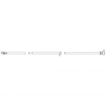 Hurikánová tyč s kĺbovou pätkou - 22 mm oceľ, 125-205 cm