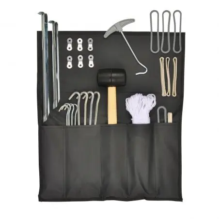 Set de accesorii pentru cort din 34 de piese - inclusiv ciocan, cabluri etc.