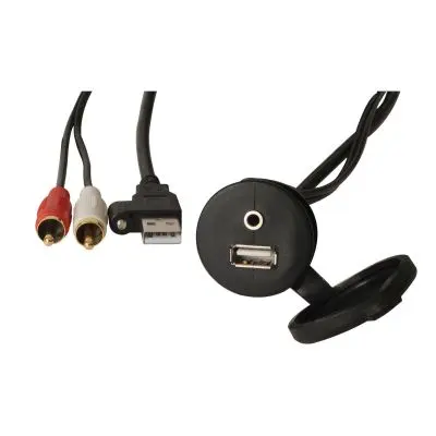 Prelungire USB/AUX 2 m cu priză încorporată