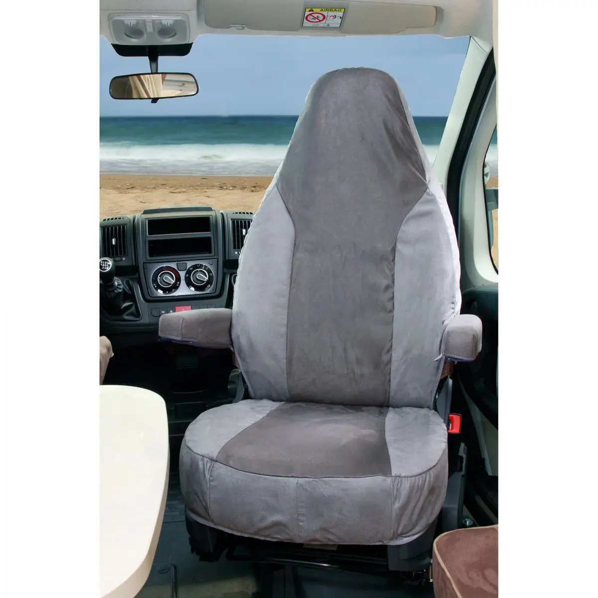 Eredeti Fiat Ducato ülés védőhuzata 2006/07-től, világosszürke / antracit