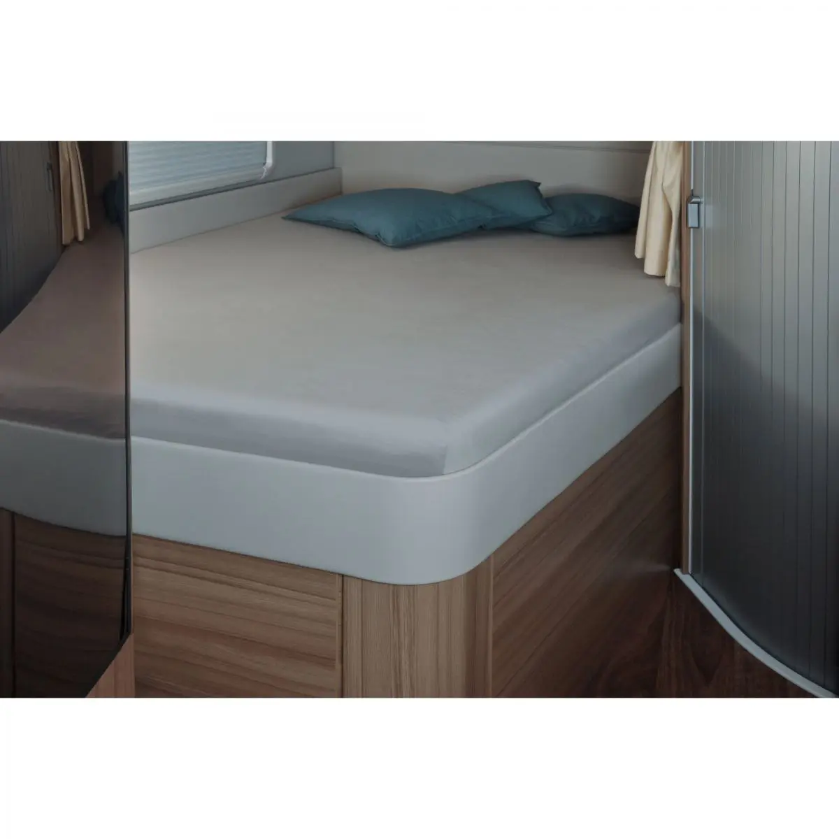 Cearșaf de pat 142 x 195 (158 / 42) cm pentru pat francez în camping, argintiu