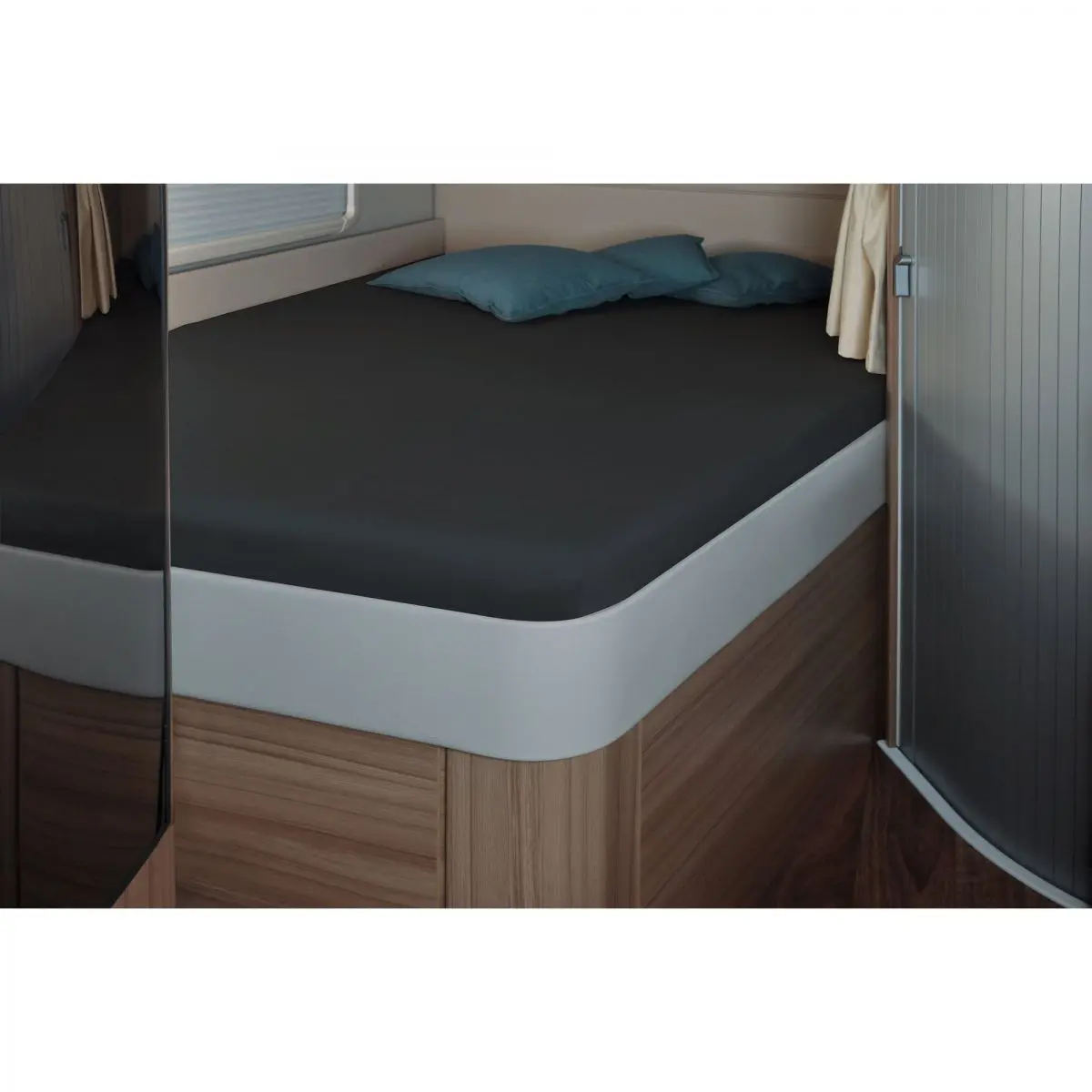 Cearșaf de pat 142 x 195 (158 / 42) cm pentru un pat francez într-o rulotă, titan