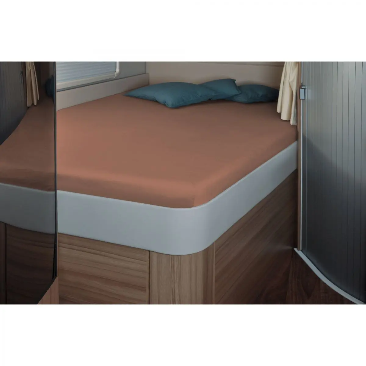 Cearșaf de pat 142 x 195 (158 / 42) cm pentru un pat francez într-o rulotă, macciato