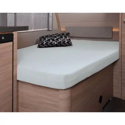 Molton sztreccs védőhuzat 142 x 195 (158 / 42) cm a lakóautó franciaágyához