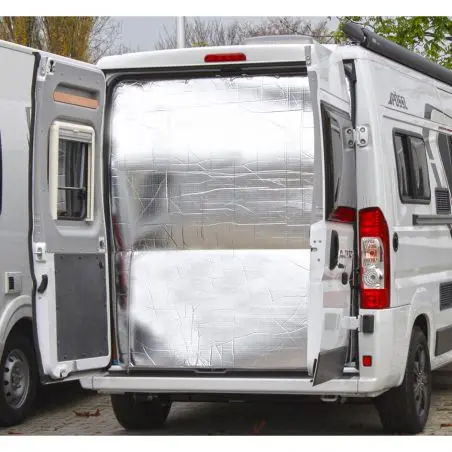 Scut termic gri deschis, cu decupaj geam, decupaj ușă înaltă pentru - Fiat Ducato din 2006/07