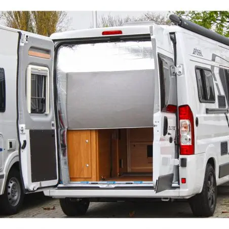 Tepelná clona, svetlosivá, s výrezom pre zadné dvere, vysoký výrez pre - Fiat Ducato od 2006/07