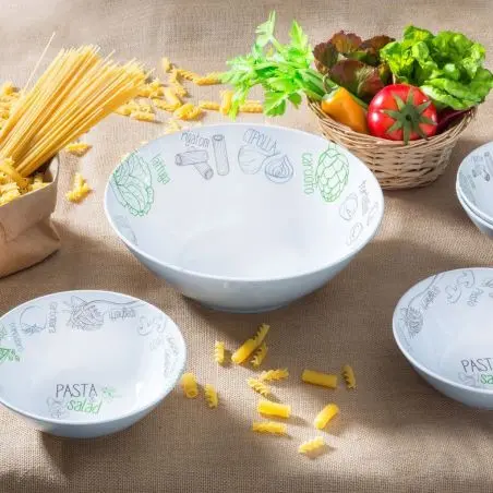 Tészta- és salátakészlet főzőkönyvvel - 1 tál 29,5 cm, 4 tál 20 cm