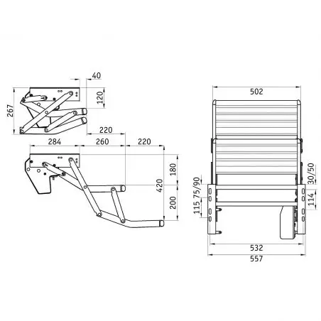 Thule step 12V dublu 500 aluminiu
