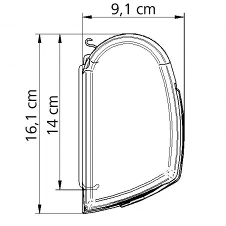 Napellenző TO 5200, 3,5 x 2,5 m, ház fehér, zafírkék