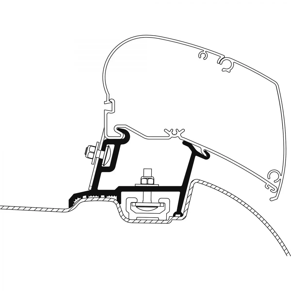 Adaptor pentru MB Sprinter din 2006/04 cu șină de portbagaj existentă pentru - TO seriile 6 și 9