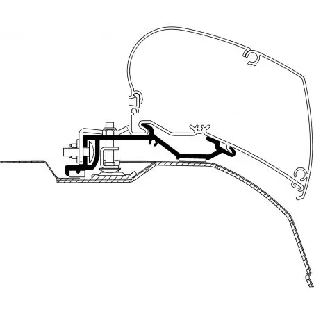Adaptor pentru Fiat Ducato din 2006/07 la TO seriile 6 și 9 pentru lungimea copertinei 3,75 - 4 m