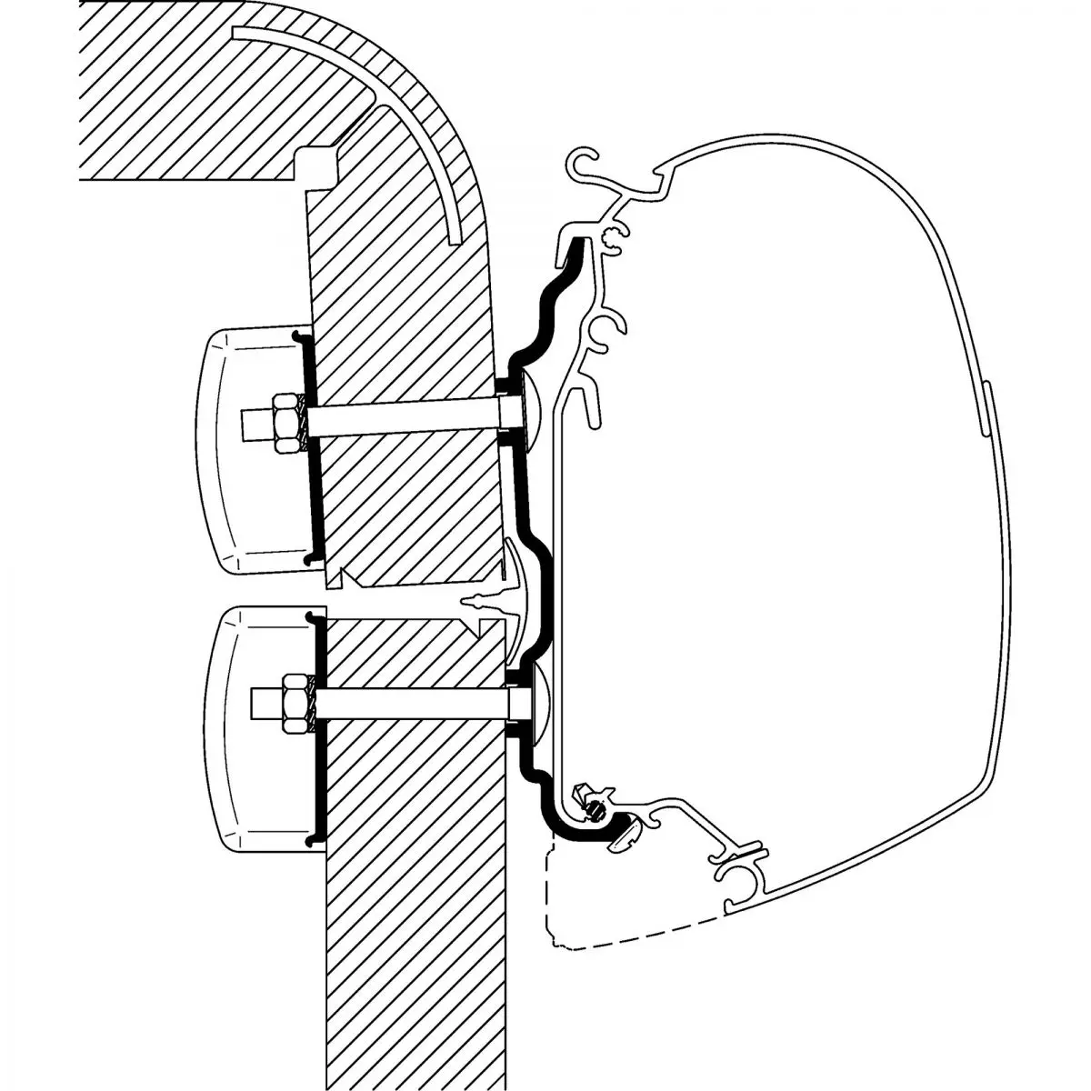 Adaptor pentru Hymer Exsis / Hymer Camp din 2012 pentru TO seriile 5 si 8, lungime 3,5 m