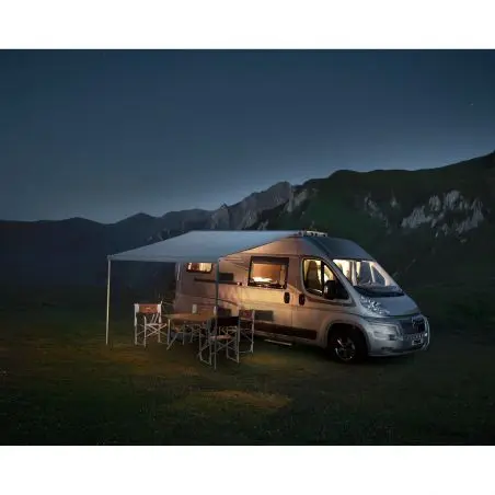 Napellenző készlet TO 6300 Fiat Ducato-hoz 2006/07-től, eloxált, 3,75 x 2,5 m, - végsapkák szürke, misztikus szürke
