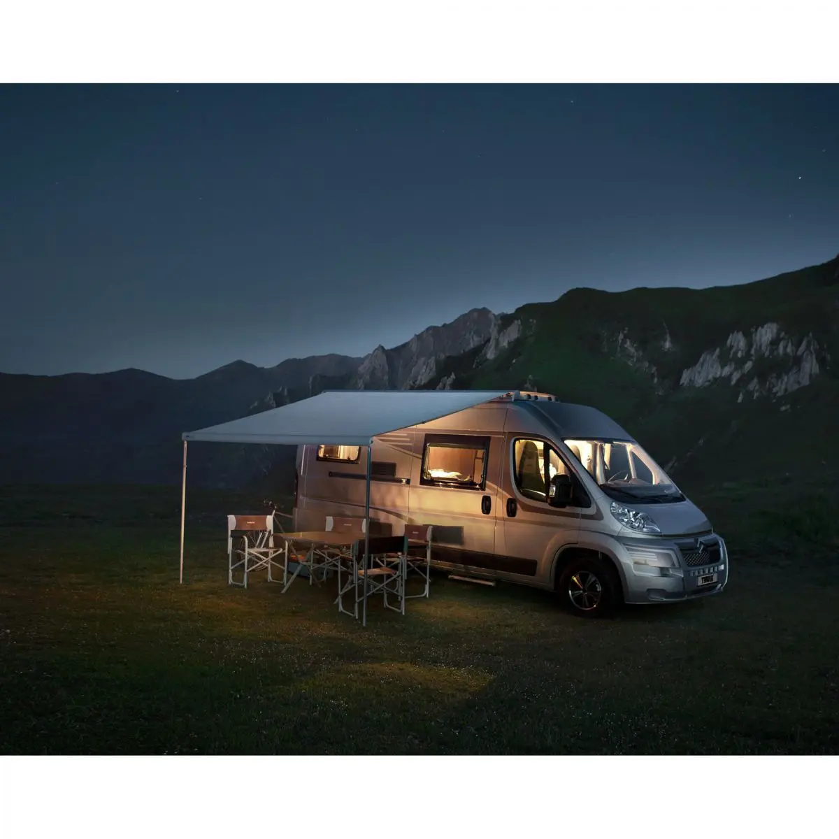 Set copertine TO 6300 pentru Fiat Ducato din 07/2006, antracit, 3,25 x 2,5 m, - capete antracit, gri mistic