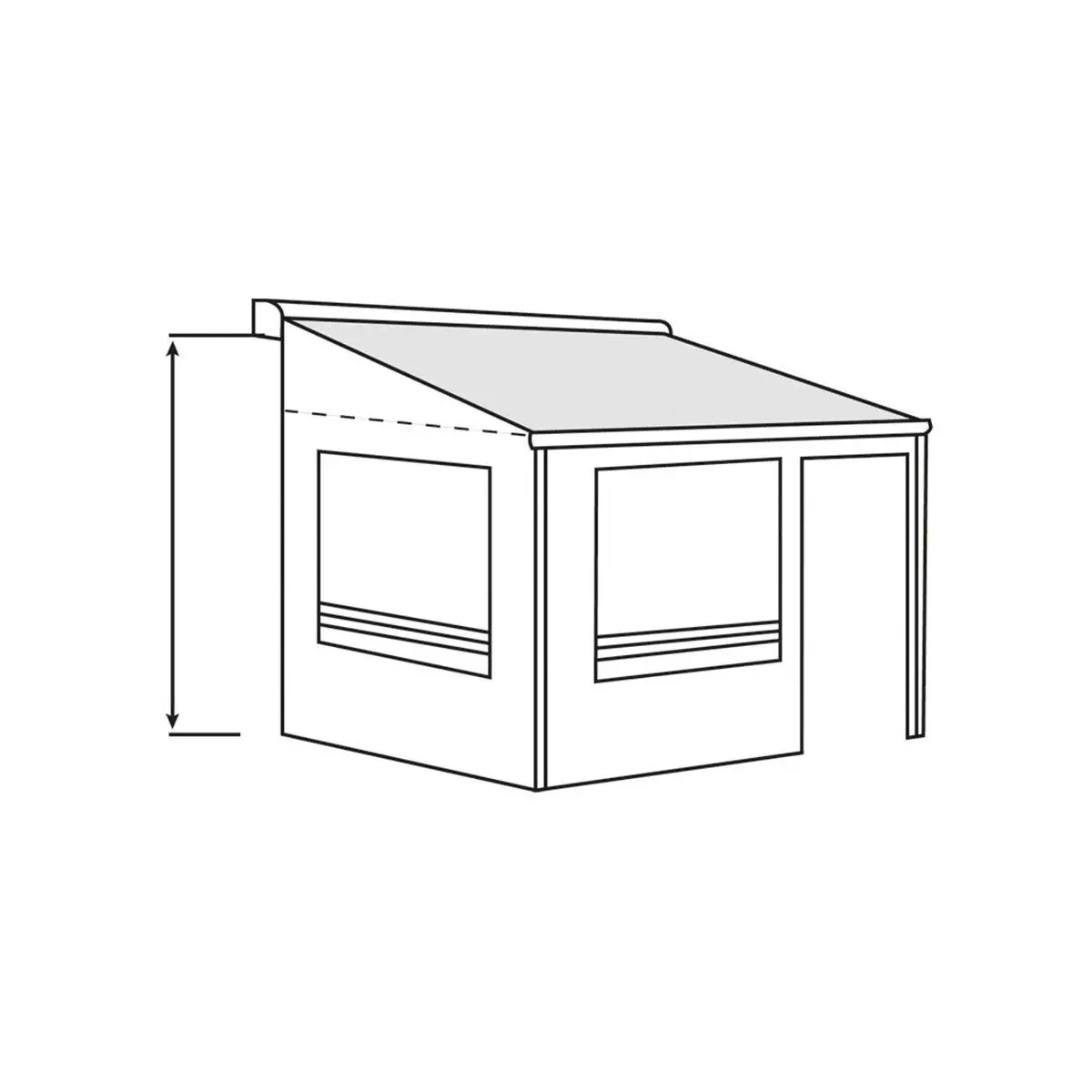 Partea frontală a Residence G3 pentru copertina lungime 3 m - versiune Fiat Ducato H2 -