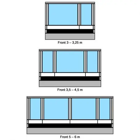 Partea frontala Residence G3 pentru copertina lungime 3,25 m, inaltime XXL / 3XL