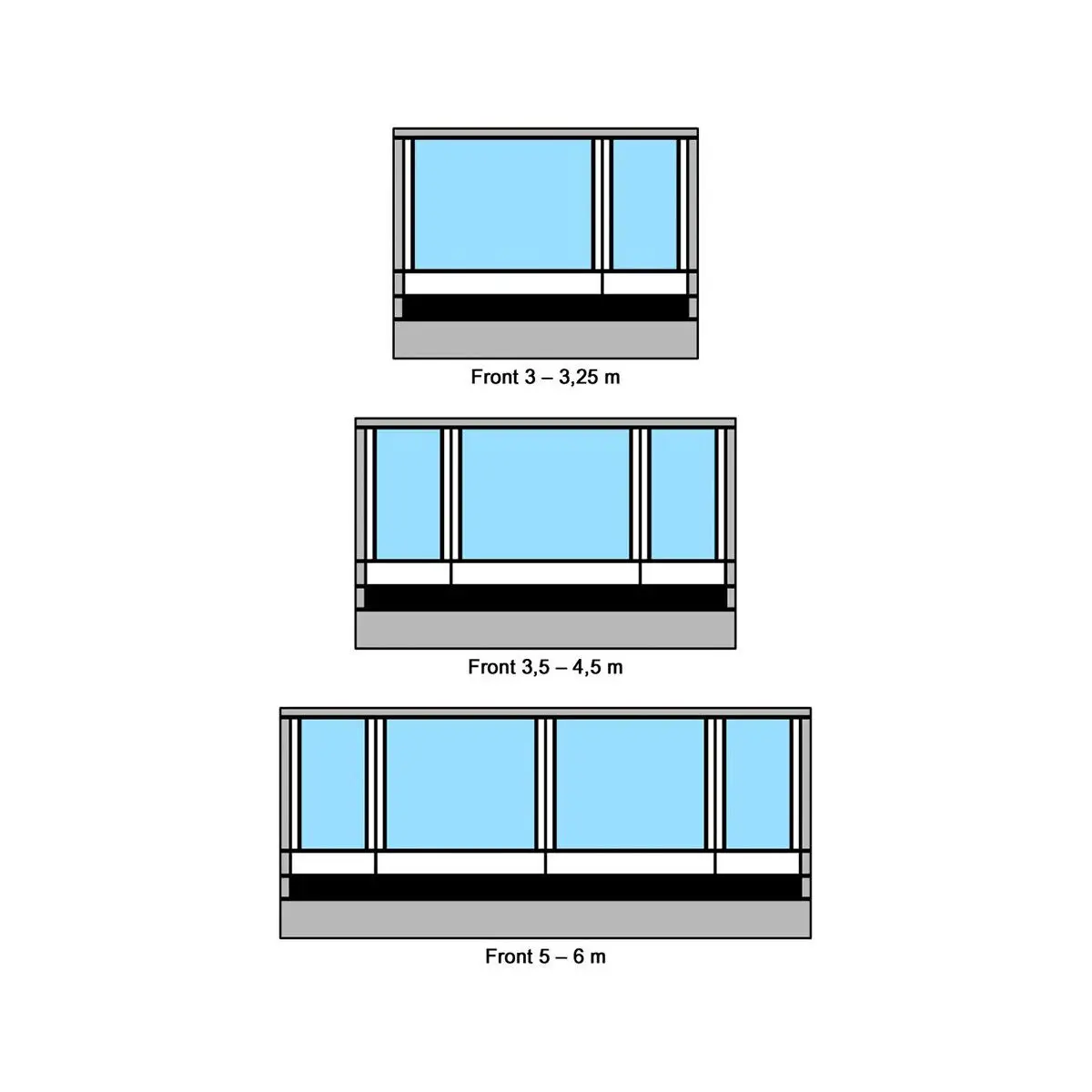 Partea frontala Residence G3 pentru copertina lungime 3,5 m, inaltime XXL / 3XL