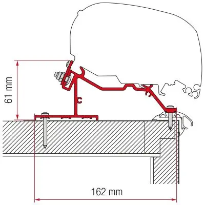 Adaptér Strecha karavanu - 370 cm